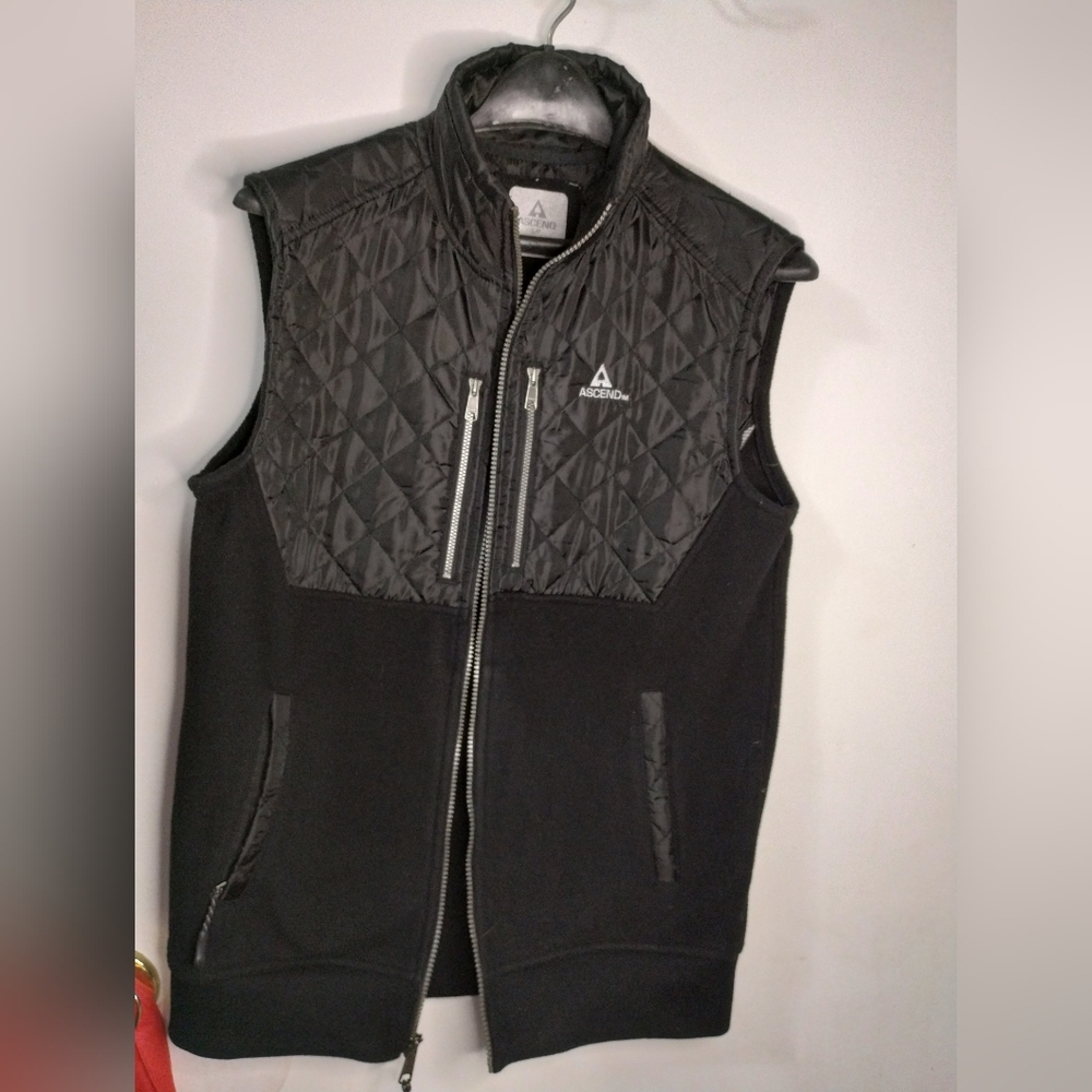 Ascend Fleece Vest Men’s S Black‎ Full Zip Zippered Pockets